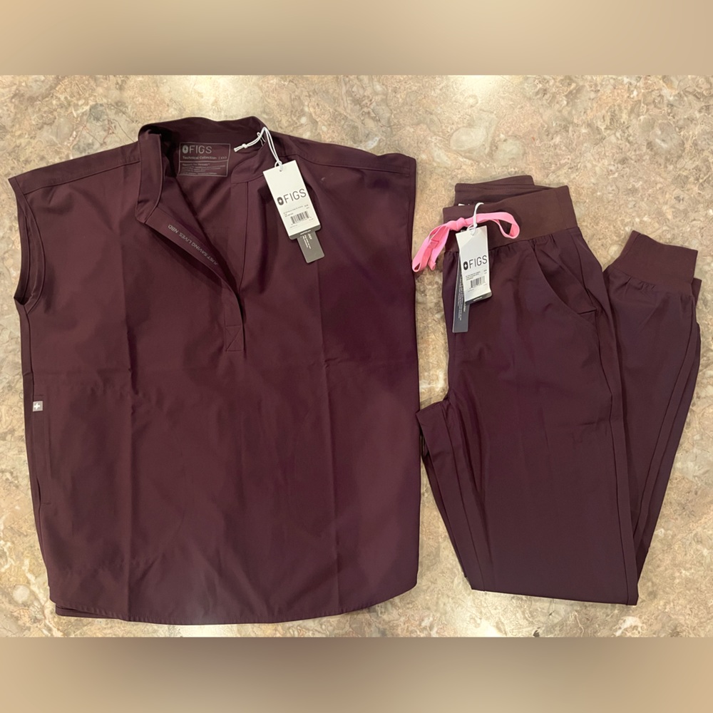 Brown figs top and jogger scrubs
